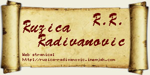 Ružica Radivanović vizit kartica
